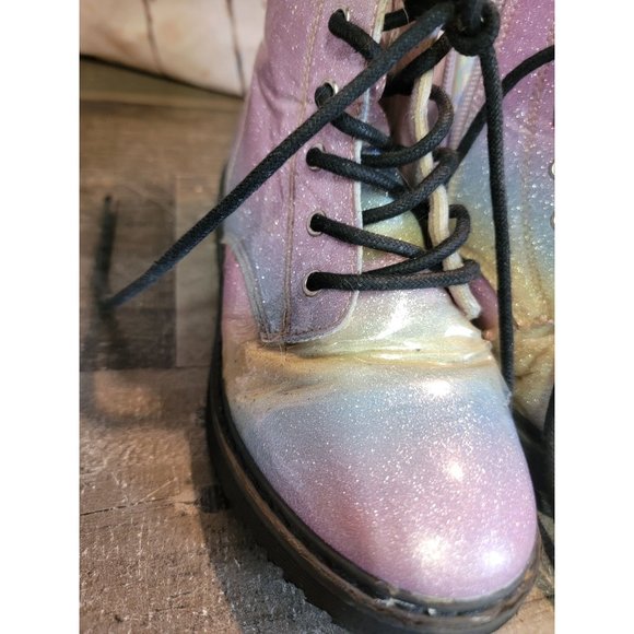 Children's Place girl 1 boots sparkly glitter rainbow - Picture 2 of 8